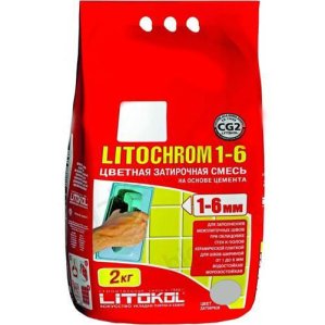 Затирка для швов Litochrom 1-6, C20, светло-серая, 2 кг Litokol (Литокол)