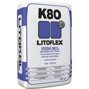 Плиточный клей LitoFlex К80, серый, 25 кг Litokol (Литокол)
