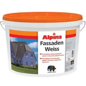 Краска фасадная Fassadenweiss, База 1, 10 л, белый Alpina (Альпина)