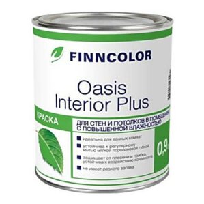 Краска для стен и потолков Oasis Interior Plus (Оазис Интериор Плюс), 0.9 л., белый Tikkurila (Тиккурила)